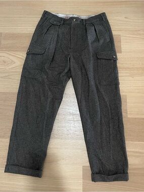 Manresa Men's Brown Wool-Blend Cargo Trousers